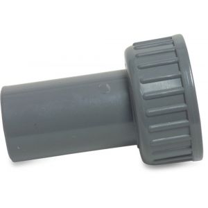 VDL 2/3 koppeling handgevormd PVC-U 40 mm x 1.1/2 inch spie x wartel binnendraad 16 bar grijs 0100926
