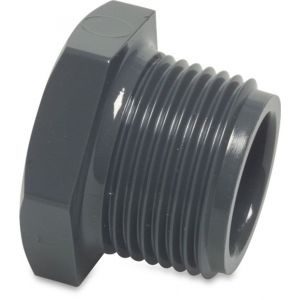 Mega Profec plug PVC-U 3 inch buitendraad 10 bar grijs 0110608