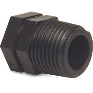 Bosta plug PP 1 inch buitendraad 10 bar zwart 0121243