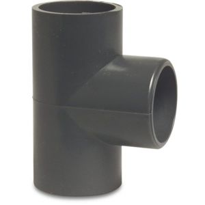 Hydro-S T-stuk 90 graden PVC-U 50 mm lijmmof 16 bar grijs 0160256