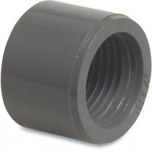 Mega Profec inlijmring PVC-U 1 inch x 3/4 inch imperial lijmspie x binnendraad 10 bar grijs 0169802