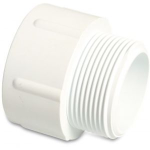 Mega Profec puntstuk PVC-U 2 inch x 2 inch imperial lijmmof x buitendraad 10 bar wit 0180130