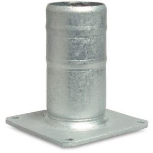 Bosta overgangsflens staal gegalvaniseerd 6 inch x 159 mm vierkantflens MZ x slangtule 20 cm 0200715