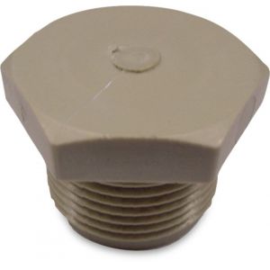 Bosta plug PP 1 inch buitendraad 10 bar beige 0330431