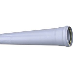 Bosta afvoerbuis PVC-U 250 mm x 4,9 mm SN2 manchet x glad grijs 5 m BENOR 0340147