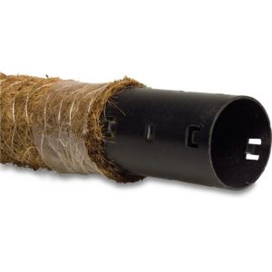 Bosta drainagebuis PVC-U 80 mm klikmof x glad geel 100 m type geperforeerd omhuld met kokos 0380026