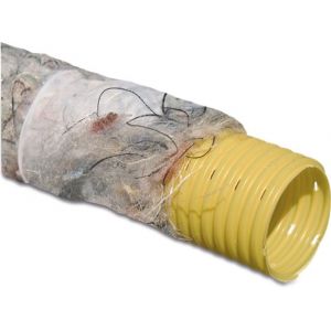 Bosta drainagebuis PVC-U 80 mm klikmof x glad geel 100 m type geperforeerd omhuld met PP450 0380068