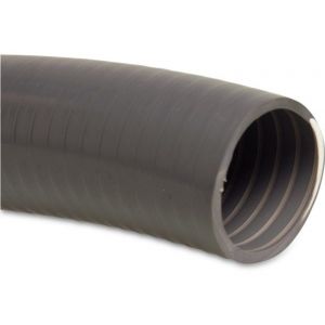 Mega zwembadslang PVC 80 mm x 90 mm 3 bar grijs 25 m type Poolflex 0519022