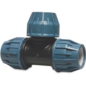 Jason T-stuk 90 graden PP 110 mm knel 12.5 bar zwart-blauw DVGW-KIWA-WRAS-SVGW 0706899