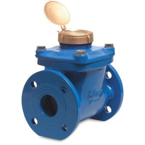 Mega Profec watermeter droog gietijzer DN125 DIN flens 100 m3/h blauw type Woltman horizontaal 7021133