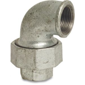 Mega Profec nummer 96 knie koppeling 90 graden gietijzer gegalvaniseerd 1.1/2 inch binnendraad DVGW type conisch 1009607