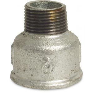 Mega Profec nummer 246 soknippel gietijzer gegalvaniseerd 1.1/2 inch x 1.1/4 inch binnendraad x buitendraad DVGW 1024616