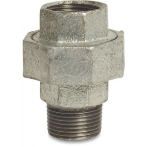 Mega Profec nummer 341 koppeling gietijzer gegalvaniseerd 1.1/4 inch binnendraad x buitendraad DVGW type conisch 1034106