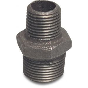 Mega Profec nummer 245 verloopnippel gietijzer zwart 1 inch x 1/2 inch buitendraad DVGW 1124511