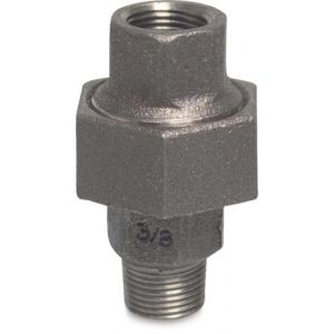 Mega Profec nummer 341 koppeling gietijzer zwart 3/4 inch binnendraad x buitendraad DVGW type conisch 1134104