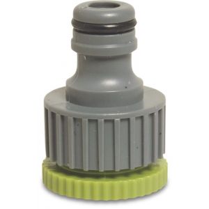 Hydro-Fit aansluiting PVC-U 3/4-1 inch binnendraad x mannelijk klik grijs-groen 7008358