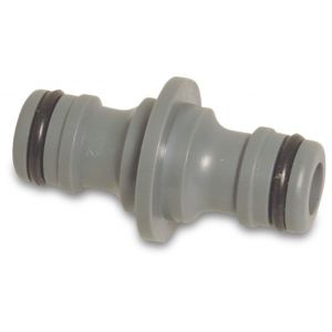 Hydro-Fit 2-weg slangkoppeling PVC-U mannelijk klik grijs 7008365