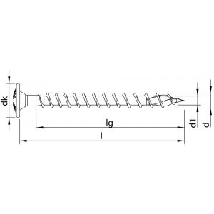 Heco-Topix-Plus achterwandschroef 3,5x25 mm Pozi-Drive PZD 2 variabele voldraad verzinkt blauw A3K 1000 stuks VARIANTA verpakking 60224