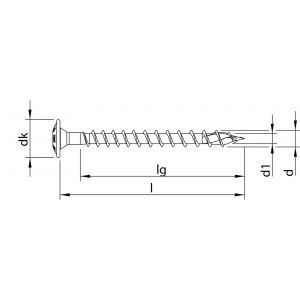 Heco-Topix-Plus achterwandschroef 3,5x35 mm T-Drive T 20 variabele voldraad verzinkt blauw A3K 500 stuks VARIANTA verpakking 61966