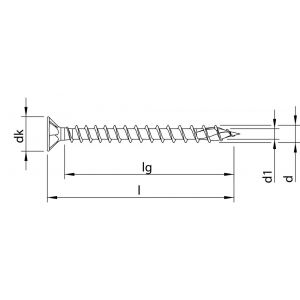 Heco-Topix-Plus RVS A2 spaanplaatschroef 5,0x35 mm platverzonken kop met freesholtes Pozi-Drive PZD 2 variabele voldraad blank glijcoating 200 stuks SKV-klein verpakking 61735