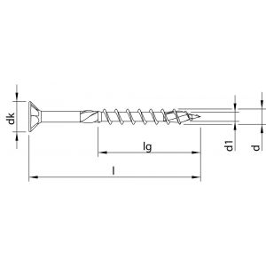 Heco-Topix-Plus houtbouwschroef 6,0x80 mm platverzonken kop met freesholtes Heco-Drive HD 30 deeldraad verzinkt geel A3L 100 stuks VARIANTA verpakking 61090