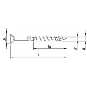 Heco-Topix-Plus RVS A2 spaanplaatschroef 6,0x100 mm platverzonken kop met freesholtes Pozi-Drive PZD 3 deeldraad blank glijcoating 100 stuks VARIANTA verpakking 61825