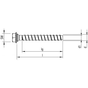 Heco Multi-Monti-Plus SSK schroefanker 16,0x130 mm SW 24 zeskantkop met aangeperste ring en conus SW-24 mm zeskantkop verzinkt blauw A2K 10 stuks VARIANTA verpakking 53794