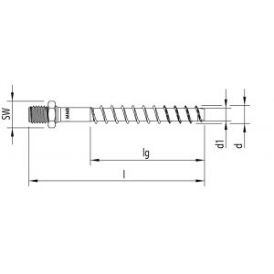 Heco Multi-Monti-Plus ST schroefstokanker 6,0x55 mm met metrisch buitendraad SW 10 zeskantkop verzinkt blauw A2K 100 stuks VARIANTA verpakking 48654