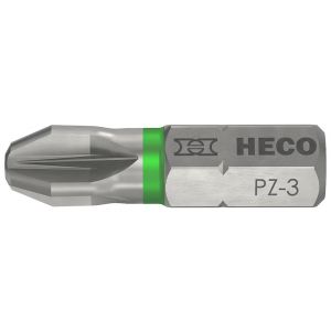 Heco schroefbit Pozi-Drive PZD 3 kleur ring groen in blister 10 stuks 57106