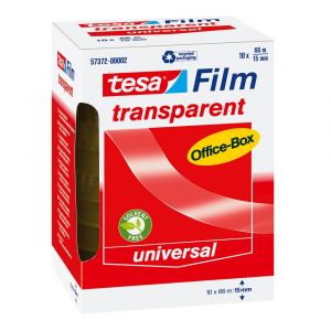 Tesa 57372 Tesafilm officebox transparant plakband 66 m x 15 mm 10 rollen 57372-00002-01