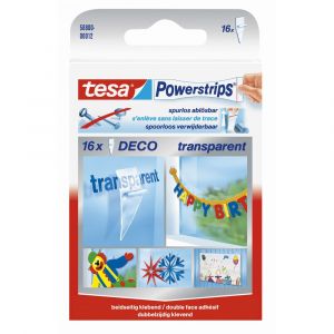 Tesa 58800 Powerstrips decostrips transparant 58800-00012-20