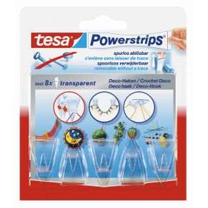 Tesa 58900 Powerstrips decohaken transparant 58900-00013-20