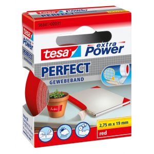 Tesa 56341 Extra Power Perfect textieltape rood 2,75 m x 19 mm 56341-00031-03