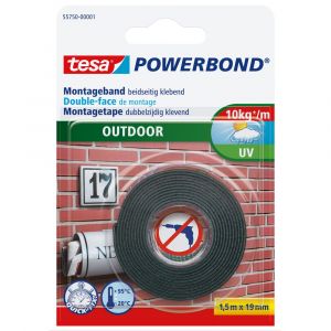 Tesa 55750 Powerbond Outdoor montagetape 1,5 m x 19 mm 55750-00001-03
