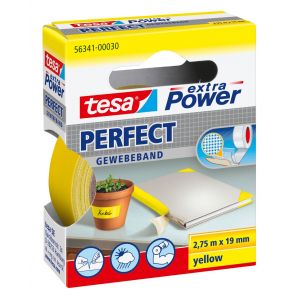 Tesa 56341 Extra Power Perfect textieltape 2,75 m x 19 mm geel 56341-00030-03