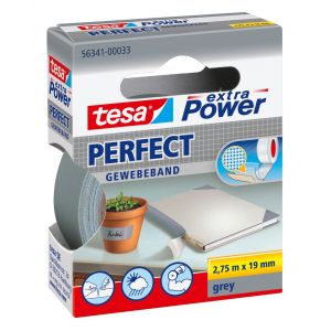 Tesa 56341 Extra Power Perfect textieltape 2,75 m x 19 mm grijs 56341-00033-03