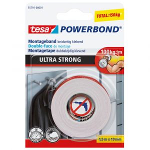 Tesa 55791 Powerbond Ultra Strong montagetape 1,5 m x 19 mm 55791-00001-00