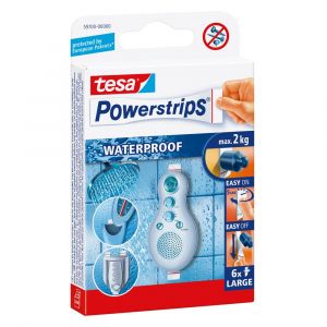 Tesa 59700 Powerstrips waterproof strips large wit 6 stuks 59700-00000-04