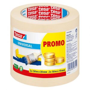 Tesa 55318 Masking Universal 50 m x 19 mm en 50 m x 30 mm 2 stuks promo 55318-00000-04