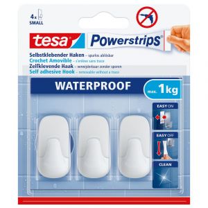 Tesa 59782 Powerstrips Waterproof haken S kunststof wit 59782-00000-00