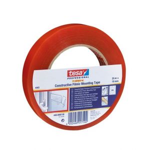 Tesa 4965 Tesafix 50 m x 12 mm transparant dubbelzijdige transparante folie tape 04965-00176-00