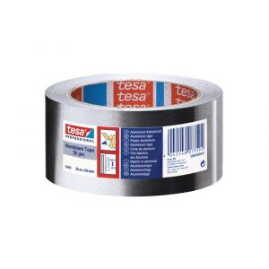 Tesa 50565 Tesaband 50 m x 38 mm aluminium sterke 50 µm aluminiumtape met en zonder voering (PV1 en PV0) 50565-00003-00