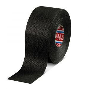 Tesa 51608 Tesaband 25 x m 50 mm zwart PET-vlies tape voor flexibiliteit en geluidsdemping 51608-00025-00