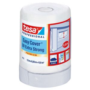 Tesa 4373 Easycover 12 m x 550 mm blauw sterke maskeringsfolie met UV-textieltape 04373-00000-02