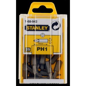 Stanley 1/4 inch schroefbit Phillips nummer 1 25 mm 1-68-942