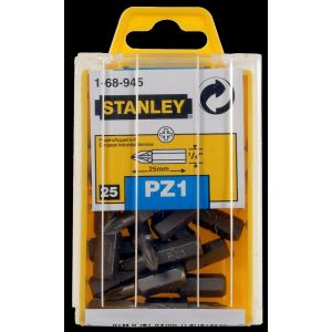 Stanley 1/4 inch schroefbit Pozidriv nummer 1 25 mm 1-68-945