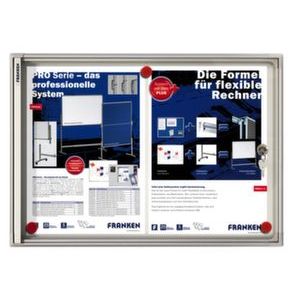 Orbis infovitrine 2x DIN A4 whiteboard voor binnen aluminium frame deur acrylglas cilinderslot HxBxD 510x370x30 mm 522411