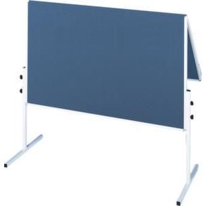 Orbis presentatiebord bord HxB 1500x1200 mm werkoppervlak vilt blauw metalen frame in- en uitklapbaar 100511