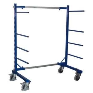 Orbis draagarmwagen draagvermogen 400 kg enkelzijdig 2 staanders 8 liggers HxBxD 1800x440-1300x800 mm RAL 5010 526742