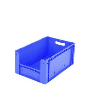 Orbis Euronorm stapelkrat met grijpopening PP HxLxB 270x600x400 mm blauw 855905